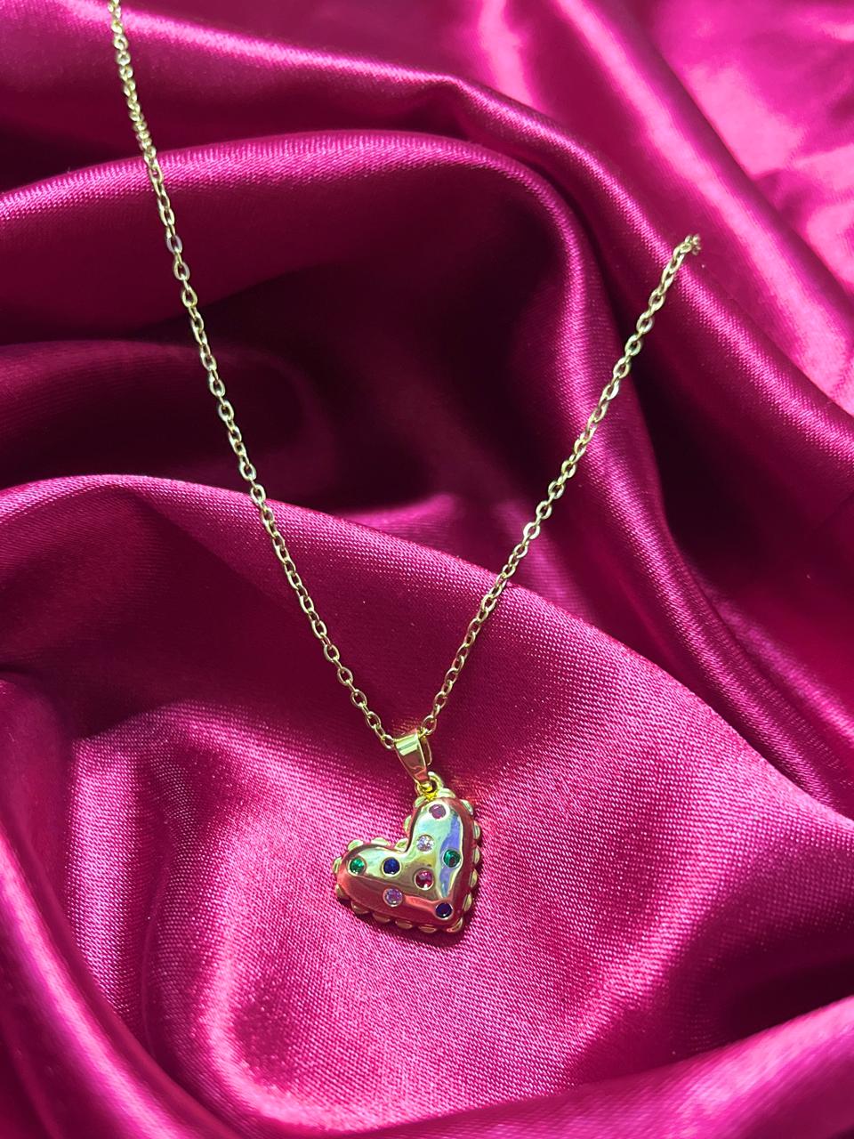Rainbow Heart Necklace
