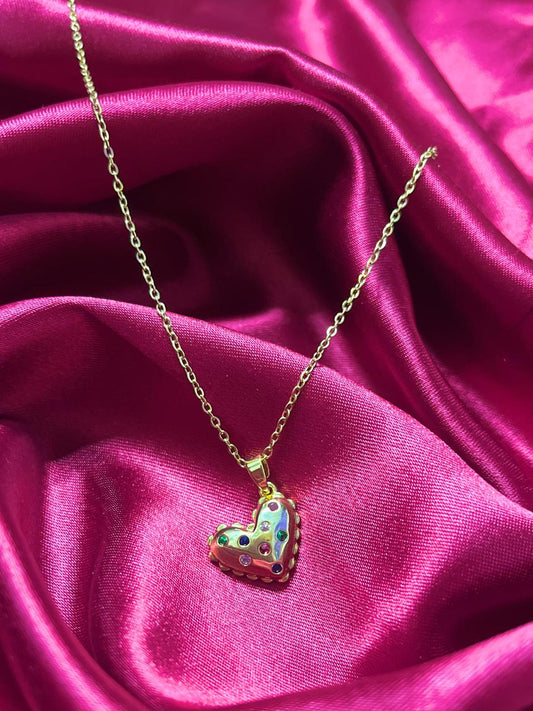 Rainbow Heart Necklace