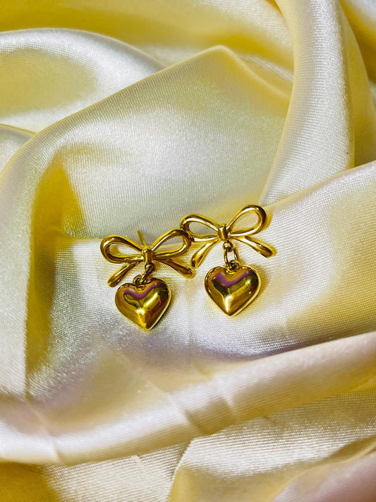 Bow Heart Earing