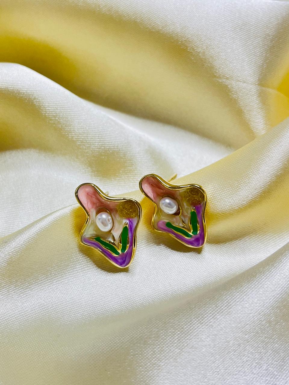 Aqua Bloom Earing