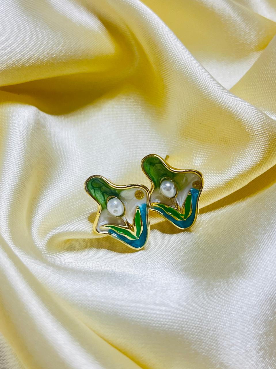 Aqua Bloom Earing