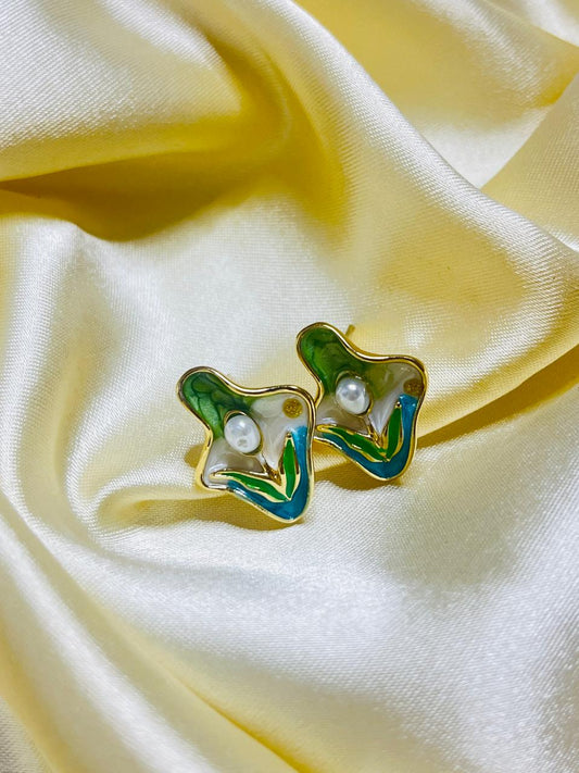 Aqua Bloom Earing